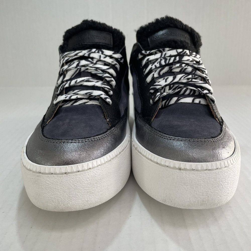 RUSSELL & BROMLEY PARK LACE Lace Up Platform Sneakers Shearling Trim EU 42 US 11 - Picture 7 of 14